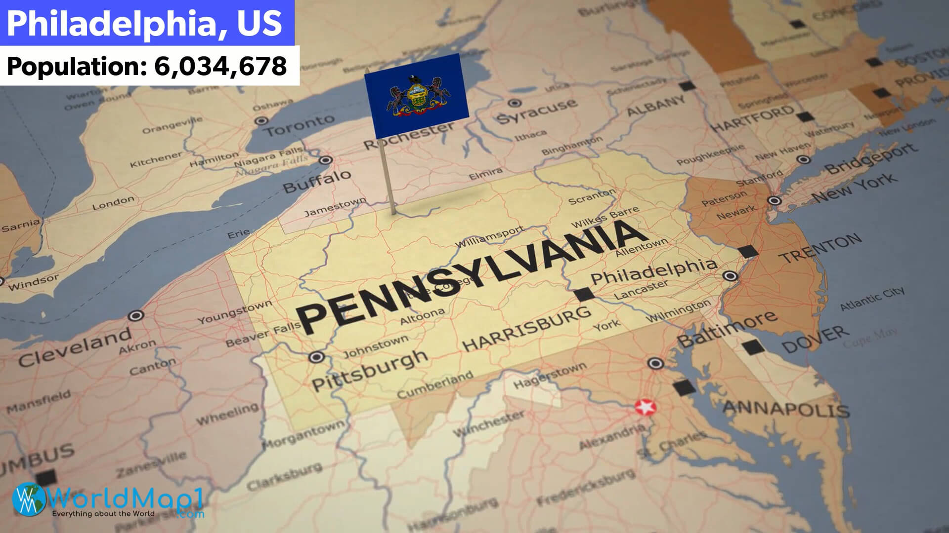 Philadelphia Pennsylvania Map and Population